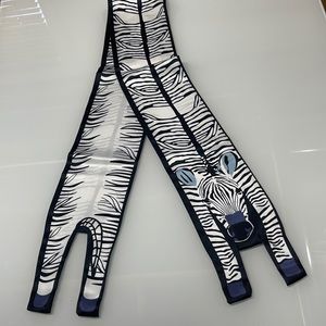 🆕 Zebra 🦓 Purse Scarf Navy White Light Blue